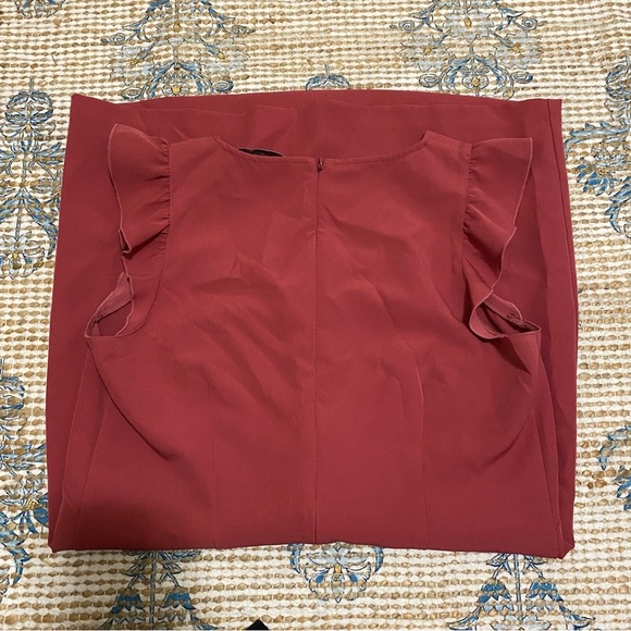 LOFT Red Ruffle Sleeve Mini Dress - Picture 6 of 6